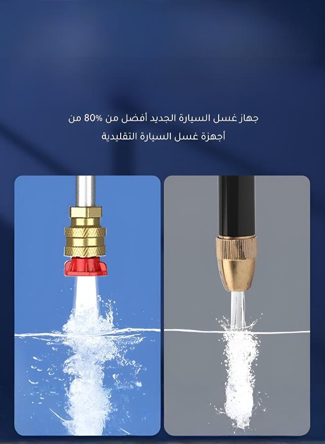 نظام تنظيف سيارات كامل يعمل بالليثيوم وحدة غسيل سيارات لاسلكية تعمل بالبطارية عالية الضغط أداة تنظيف سيارات منزلية محمولة بطارية 5 خلايا لوقت تشغيل أطول فوهة دوارة لتنظيف السيارة بسلاسة مثالية لغسيل السيارات في الهواء الطلق في مواقف السيارات والمرائب المنزلية والمواقع المماثلة حل مريح لتنظيف السيارات - Image 5